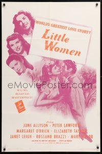 5r536 LITTLE WOMEN 1sh R1962 June Allyson, Elizabeth Taylor, Peter Lawford, Janet Leigh!