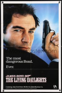 5r538 LIVING DAYLIGHTS teaser 1sh 1987 Timothy Dalton as the most dangerous James Bond ever!