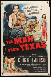 5r576 MAN FROM TEXAS 1sh 1948 great art of James Craig pointing two guns!