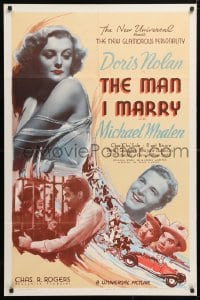 5r578 MAN I MARRY 1sh 1936 pretty Doris Nolan, Michael Whalen, art of car racing away from cast!