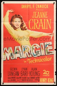 5r600 MARGIE 1sh 1946 great artwork of sexy Jeanne Crain, plus cool title design!