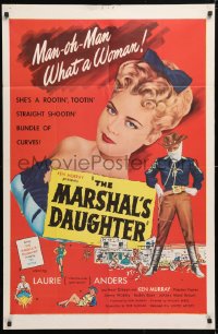 5r609 MARSHAL'S DAUGHTER 1sh 1953 man-oh-man, sexy Laurie Anders is a bundle of curves!