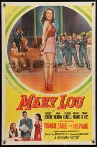5r610 MARY LOU 1sh 1948 Robert Lowery, art of sexiest Joan Barton, cool big band & dancers!