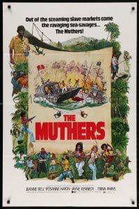 5r651 MUTHERS 1sh 1976 blaxploitation, wild action artwork of female heroes!