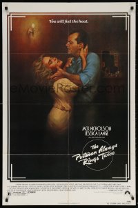 5r715 POSTMAN ALWAYS RINGS TWICE 1sh 1981 art of Jack Nicholson & Jessica Lange by Rudy Obrero!