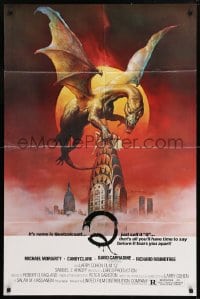 5r725 Q 1sh 1982 great Boris Vallejo fantasy artwork of the winged serpent Quetzalcoatl!