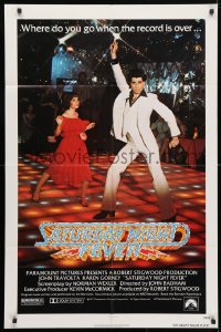 5r771 SATURDAY NIGHT FEVER 1sh 1977 best image of disco John Travolta & Karen Lynn Gorney!