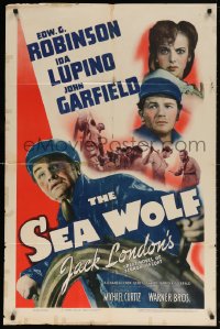 5r782 SEA WOLF 1sh 1941 Edward G. Robinson, Ida Lupino, John Garfield, from Jack London novel!