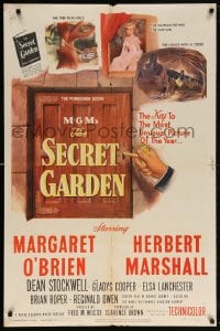 5r786 SECRET GARDEN 1sh 1949 Margaret O'Brien, Herbert Marshall, Frances Hodgson Burnett's book!