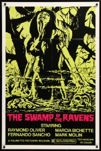 5r861 SWAMP OF THE RAVENS 1sh 1975 Manuel Cano's El Pantano de los Cuervos, wild horror art!