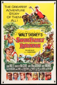 5r865 SWISS FAMILY ROBINSON 1sh 1960 John Mills, Walt Disney family fantasy classic!