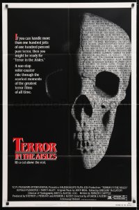 5r878 TERROR IN THE AISLES 1sh 1984 cool close up skull image, a rollercoaster of scary moments!