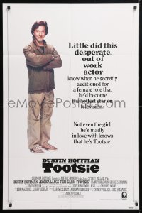 5r906 TOOTSIE int'l 1sh 1982 great solo full-length image of Dustin Hoffman, little did he know!