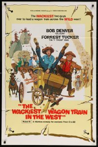 5r936 WACKIEST WAGON TRAIN IN THE WEST 1sh 1976 Bob Gilligan Denver, artwork by Robert Tanenbaum!