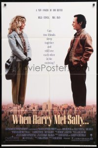 5r957 WHEN HARRY MET SALLY 1sh 1989 giant Billy Crystal & sexy Meg Ryan over New York City!
