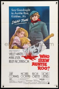 5r965 WHO SLEW AUNTIE ROO 1sh 1972 mad Shelley Winters, say goodnight, it's dead time!