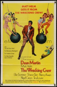 5r988 WRECKING CREW 1sh 1969 McGinnis art of Dean Martin as Matt Helm with sexy spy babes!