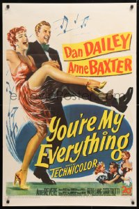 5r997 YOU'RE MY EVERYTHING 1sh 1949 full-length art of Dan Dailey & Anne Baxter dancing!