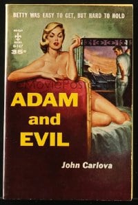 5s076 ADAM & EVIL paperback book 1958 sexy unfaithful Betty was easy to get, but hard to hold!