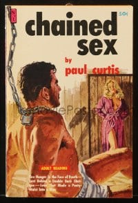 5s077 CHAINED SEX paperback book 1961 love that made a pantywaist into a man, sexy cover art!