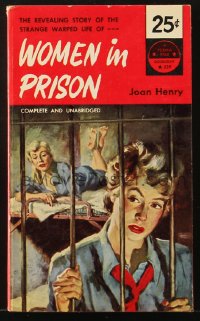 5s100 WOMEN IN PRISON paperback book 1952 story of the strange warped life of women in prison!