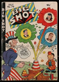 5s022 BIG SHOT COMICS #79 comic book 1947 cover art of Uncle Sam & Chinese man w/fireworks!