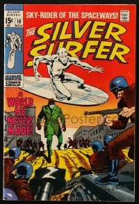 5s056 SILVER SURFER #10 comic book 1969 Sky-Rider of the Spaceways, a world he never made!