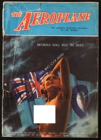 5s113 AEROPLANE English magazine December 29, 1939 great cover art of naked woman by flag!