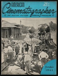 5s116 AMERICAN CINEMATOGRAPHER magazine October 1942 cool candid movie set cover by Estabrook!