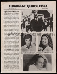 5s137 BONDAGE QUARTERLY magazine September 1982 Roger Moore, Sean Connery, Maud Adams, Carrera