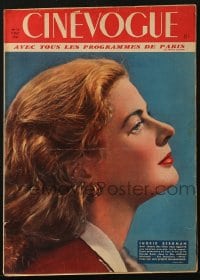 5s186 CINEVOGUE French magazine October 7, 1947 great cover profile portrait of Ingrid Bergman!