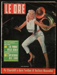 5s339 LE ORE Italian magazine December 19, 1961 sexy Jayne Mansfield on the cover!