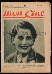 5s383 MON CINE French magazine October 13, 1927 great cover portrait of pretty Norma Shearer!