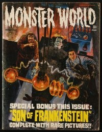5s402 MONSTER WORLD #7 magazine March 1966 Gray Morrow art for Son of Frankenstein + rare pictures!
