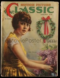 5s411 MOTION PICTURE CLASSIC magazine January 1918 art of Mabel Normand by Leo Sielke Jr.!