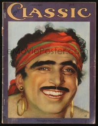 5s416 MOTION PICTURE CLASSIC magazine January 1924 cover art of Douglas Fairbanks by Ehler Dahl!