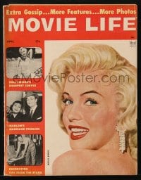 5s420 MOVIE LIFE magazine April 1955 Marilyn Monroe cover portrait + Brando's marriage problem!