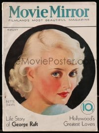 5s422 MOVIE MIRROR magazine February 1933 Bette Davis cover by Clarke, great King Kong ad!