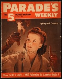 5s446 PARADE'S WEEKLY magazine November 5, 1942 Fighting with Chemistry, How to Be a Lady!