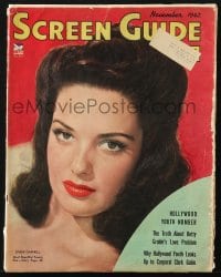 5s540 SCREEN GUIDE magazine November 1942 cover portrait of sexy Linda Darnell by Frank Powolny!