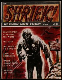 5s550 SHRIEK magazine Winter 1967 cool zombie art, Frankenstein Conquers the World & more!