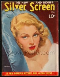 5s554 SILVER SCREEN magazine May 1941 great cover art of sexy Lana Turner by Marland Stone!