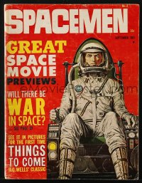 5s561 SPACEMEN vol 1 no 2 magazine Sept 1961 Bruce Minney cover art, H.G. Wells' Things To Come!