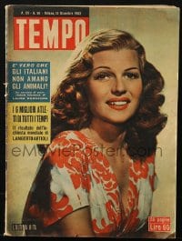 5s589 TEMPO Italian magazine December 10, 1953 great cover portrait of beautiful Rita Hayworth!
