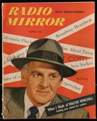 5s617 TV RADIO MIRROR magazine March 1949 great cover portrait of Walter Winchell!