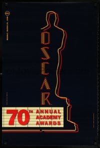 5t003 70TH ANNUAL ACADEMY AWARDS 24x36 1sh 1998 image of the Oscar Award as a neon theater sign!