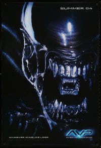5t033 ALIEN VS. PREDATOR teaser DS 1sh 2004 close-up of Alien, whoever wins, we lose!