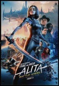 5t035 ALITA: BATTLE ANGEL style C teaser DS 1sh 2019 image of the CGI character with sword & cast!