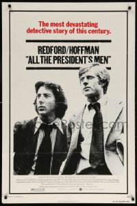 5t037 ALL THE PRESIDENT'S MEN 1sh 1976 Dustin Hoffman & Robert Redford as Woodward & Bernstein!