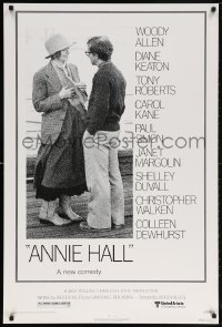 5t048 ANNIE HALL revised 1sh 1977 full-length Woody Allen & Diane Keaton, a new comedy!